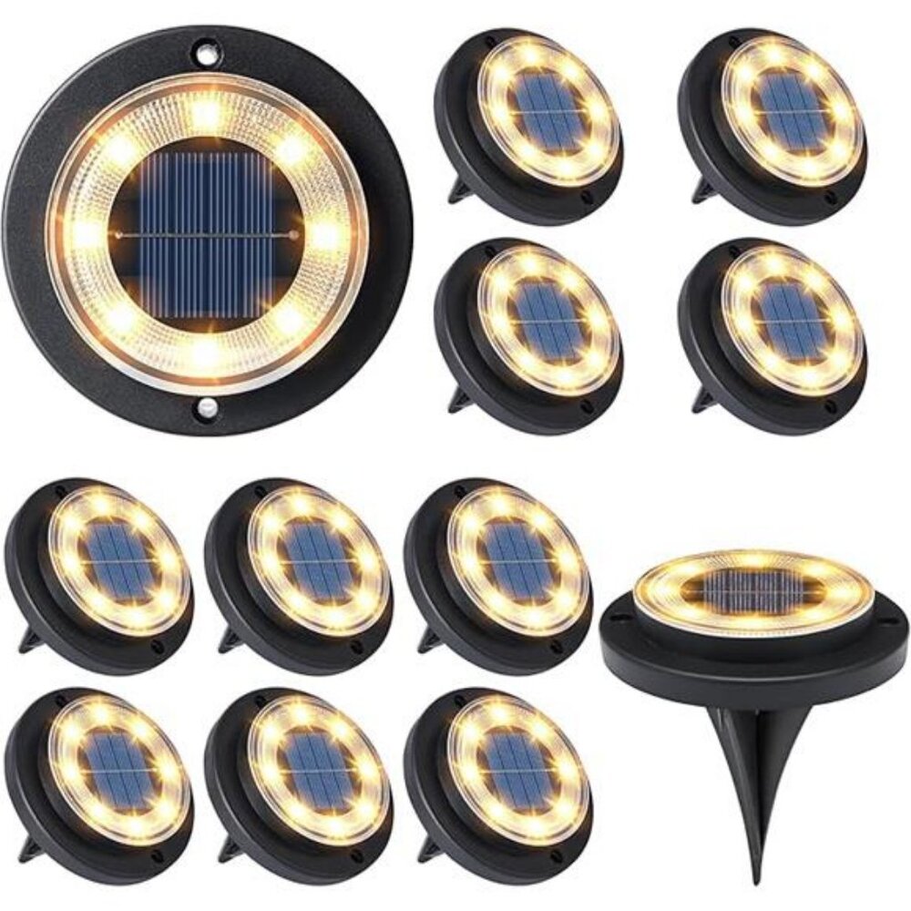 Solar Ground Lights - Solar Powered Lights Outdoor Solar Disk Light - Picture 7 of 7